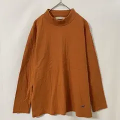 CROCODILE ハイネック カットソー LL オレンジ茶色 綿100 長袖