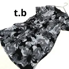 美品　t.b　グレー系 半袖ワンピース　L　センソユニコ