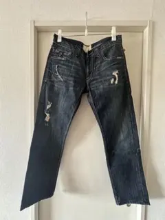 Obelisk ダメージ加工 フレアデニムパンツ 30インチ - メルカリ