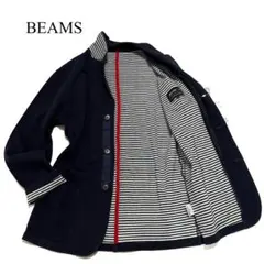 【未使用/タグ付き】 BEAMS ニットテーラード 日本製 ネイビー Lのサムネイル