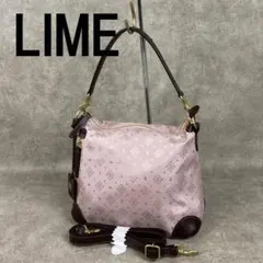 未使用】LIME ライム ジャガード ワンハンドル 2ウェイ ショルダー 