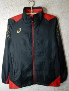 9658　アシックス　ジップ　ジャケット　ウィンドブレーカー　裏地あり　人気