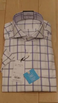【新品未使用】ORIHICA 半袖ビジネスシャツ ブルーチェック　オリヒカ