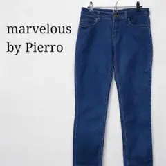 マーベラスバイピエロ(L)ストレッチデニムパンツ　ジーンズ　ジーパン　青ブルー系