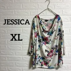 海外古着♡JESSICA【XL】花柄 五分袖チュニック ブラウス
