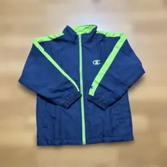 Champion ジャケット 140 ネイビー/ライムグリーン　裏起毛