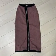ZARA 赤と白のチェック柄タイトスカート