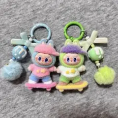 (訳あり)Labubu風ぬいぐるみキーホルダー 2個セット
