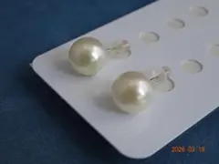 新品　あこや真珠9.7㎜　14KGFピアス
