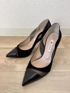 【美品】ダイアナ　ブラック　スエード　レース　ヒール　23センチ