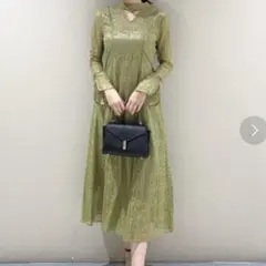 リリーブラウン　レースワンピース　オリーブ