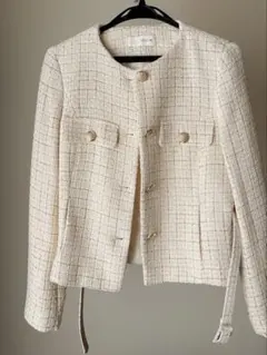 【ZARA】未使用ノーカラーツイードジャケット