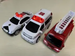 緊急車両セット サウンド付き 点灯機能付き パトカー・救急車・消防車セット