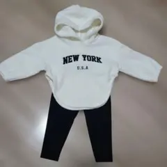 NEW YORK U.S.A フリースパーカー ホワイト