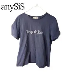 anySiS ロゴプリントTシャツ ネイビー 半袖 レディース