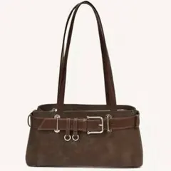 ブラウンバッグ　スエードバッグ　スエード生地