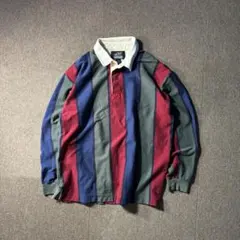 90s 00s LANDS END OLD ラガーシャツ 長袖 ストライプのサムネイル
