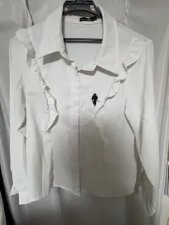 NieR CLOTHING フリル 長袖シャツ ホワイト Fのサムネイル