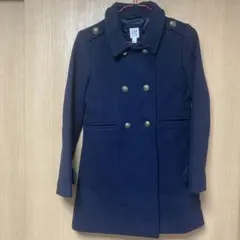 GAP ネイビー ダブルブレスト ウールコートXL 通学適用24-A-3395