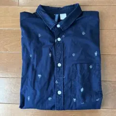 H&M DEVIDED 半袖 綿シャツ Sサイズ(USサイズ)ネイビー