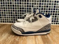 【16㎝】Air Jordan キッズスニーカー ホワイト/ネイビー