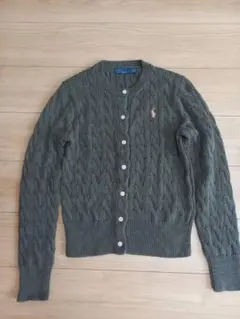 Polo Ralph Laurenケーブルニットカーディガン オリーブグリーンL