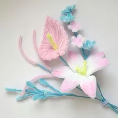 モールフラワー ピンク・ブルー系セット