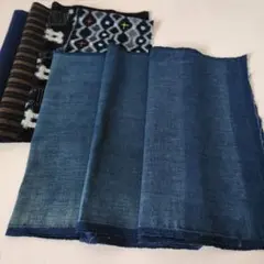 古布木綿　藍染　布団皮　35cm×180cm　おまけ付き②