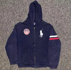 90s Polo ビックポニー ジップアップパーカー 鬼フェード