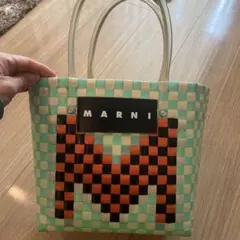 kikirara 様MARNI MARKETチェック柄 かごバッグ - メルカリ