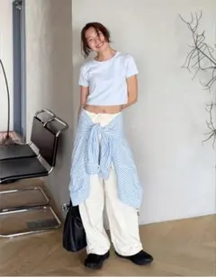 SeaRoomlynn リサイクルコットンcomfy クロップド Teeサックスのサムネイル