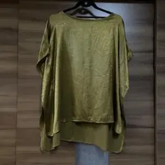 茶系　ゴールド　半袖シャツ　ブラウス