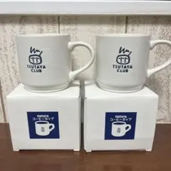 TSUTAYA ロゴ入り コーヒーカップ　陶器製2個セット　レア