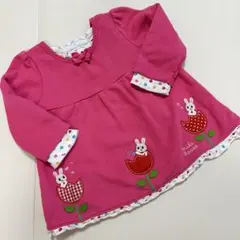 ミキハウス うさこ ピンク 薄手トレーナー ドット 90