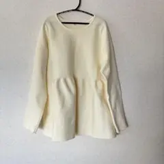 coca コカ　ペプラム　トップス　長袖　アイボリー　M