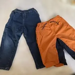 デニムウエストゴムパンツ GUハーフパンツ110cm