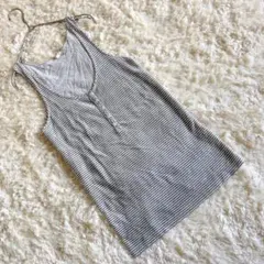 【美品】ジェイクルー タンクトップ （XS) ボーダー スパンコール ロングのサムネイル