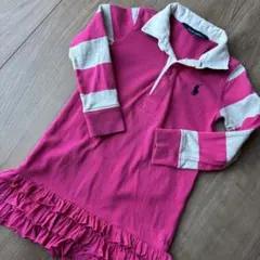 Ralph Lauren ラガーシャツ 100cm ピンク フリル