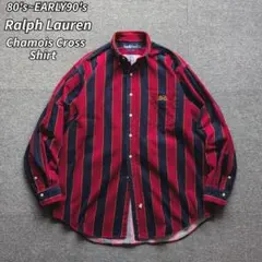 希少 80s 90s ビンテージ ラルフローレン 長袖 シャツ ストライプ L