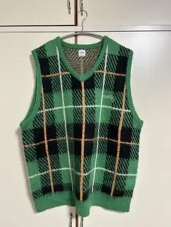 claire チェック柄 ニットベスト XL