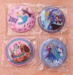 【ディズニー】刺繍缶バッジ4点