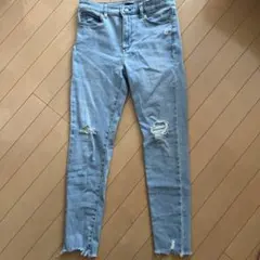 UNIQLO JEANS ライトブルー ダメージデニム