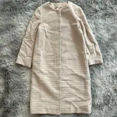 希少✨アンゴラ ウール混❗【ノーリーズ】ベージュ ロングコート S カジュアルのサムネイル
