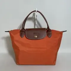 2604-306｜美品｜ロンシャン ル・プリアージュ ハンドバッグ オレンジ