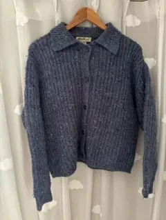 Eddie Bauer 古着 ネイビー ニットカーディガン セーター