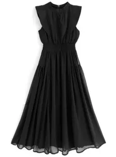 GRL 楊柳シフォンフリルフレアワンピース[k9123c]