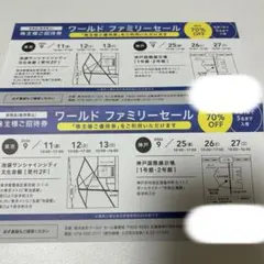 ワールド　ファミリーセール　入場券のサムネイル