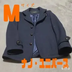美品★ナノ・ユニバース M ネイビー ウールコート 大人キレイ