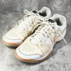NIKE 24.5 아이보리×오렌지 운동화 로우 컷 캐주얼
