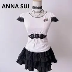 ANNA SUI USA製 ヴィンテージ ローズ刺繍 レーストップス Y2Kのサムネイル